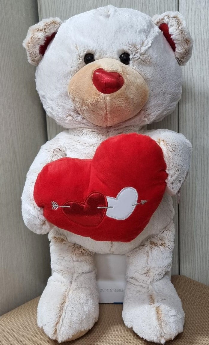 Oso de Peluche 45cm corazon con globos con Frase de Amor, 'I Love You' para dar en regalo cumpleaños, Boda, día de San Valentín