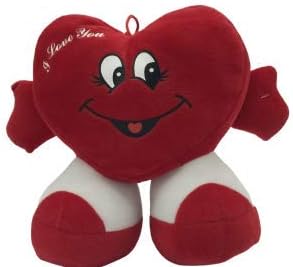 Peluche Corazon Dia de los Enamorados Toys Corazón de Peluche con pies. Regalo para el Dia de los Enamorados te Quiero. de Altura Tiene un Mensaje de 'I Love You'