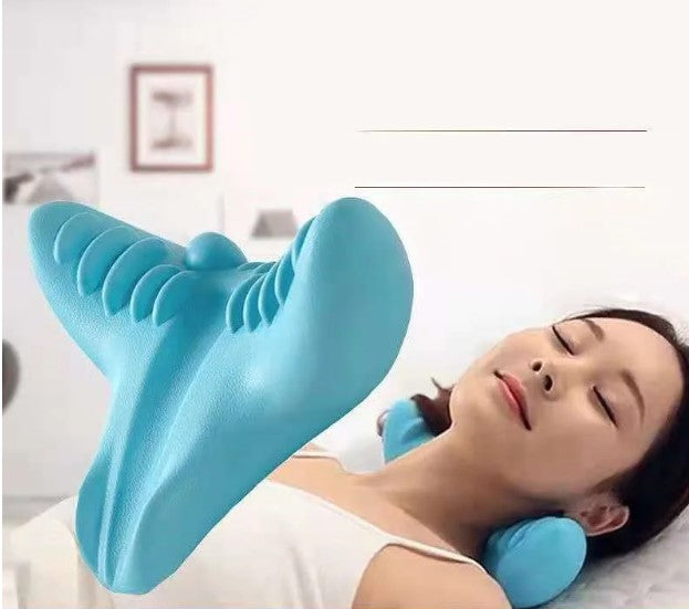 Almohada masaje pillow de tracción quiropráctica para relajar el cuello y los hombros, estiramiento de cuello, almohada para el alivio del dolor cervical y el alineamiento de la columna vertebral