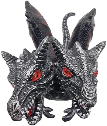 Muñeco Dragon Dos Cabeza de 39cm de Cabeza a Cola de plastico Blando Libre de BPA Figura de accion reailsta de Dinosaurio con 2 Cabezas con sonido aterrador