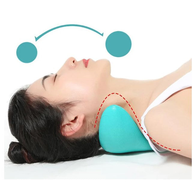 Almohada masaje pillow de tracción quiropráctica para relajar el cuello y los hombros, estiramiento de cuello, almohada para el alivio del dolor cervical y el alineamiento de la columna vertebral