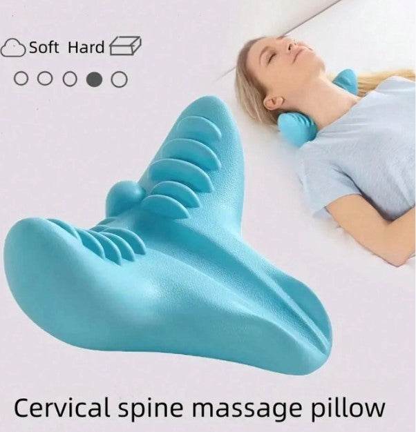 Almohada masaje pillow de tracción quiropráctica para relajar el cuello y los hombros, estiramiento de cuello, almohada para el alivio del dolor cervical y el alineamiento de la columna vertebral