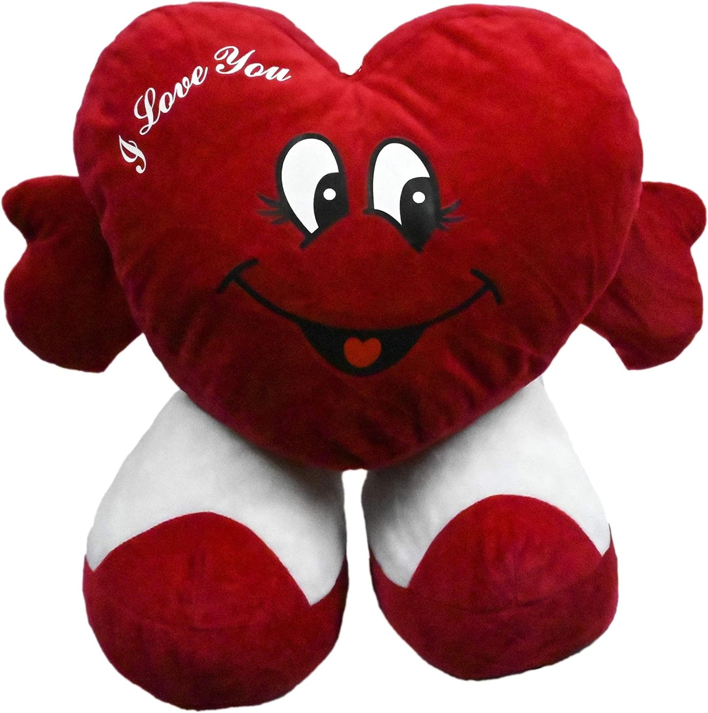 Peluche Corazon Dia de los Enamorados Toys Corazón de Peluche con pies. Regalo para el Dia de los Enamorados te Quiero. de Altura Tiene un Mensaje de 'I Love You'